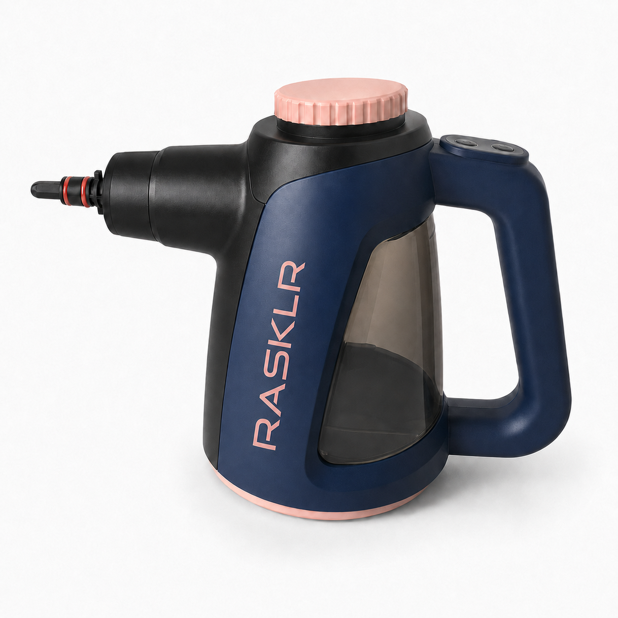 RASKLR TM-218 multifunctional steam cleaner in navy and rose gold